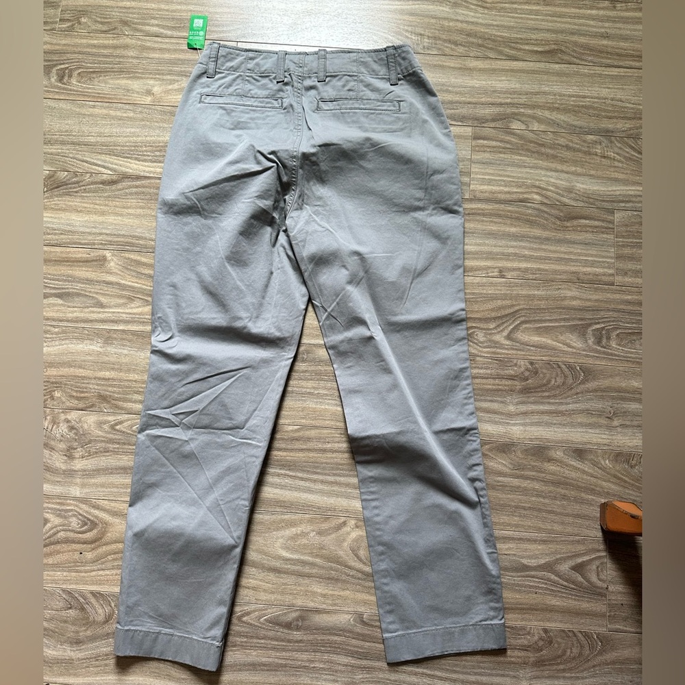 NWT GAP Women Size 4 Downtown Khaki Pants Gray Ankle Stretch MidRise Cotton Y2K